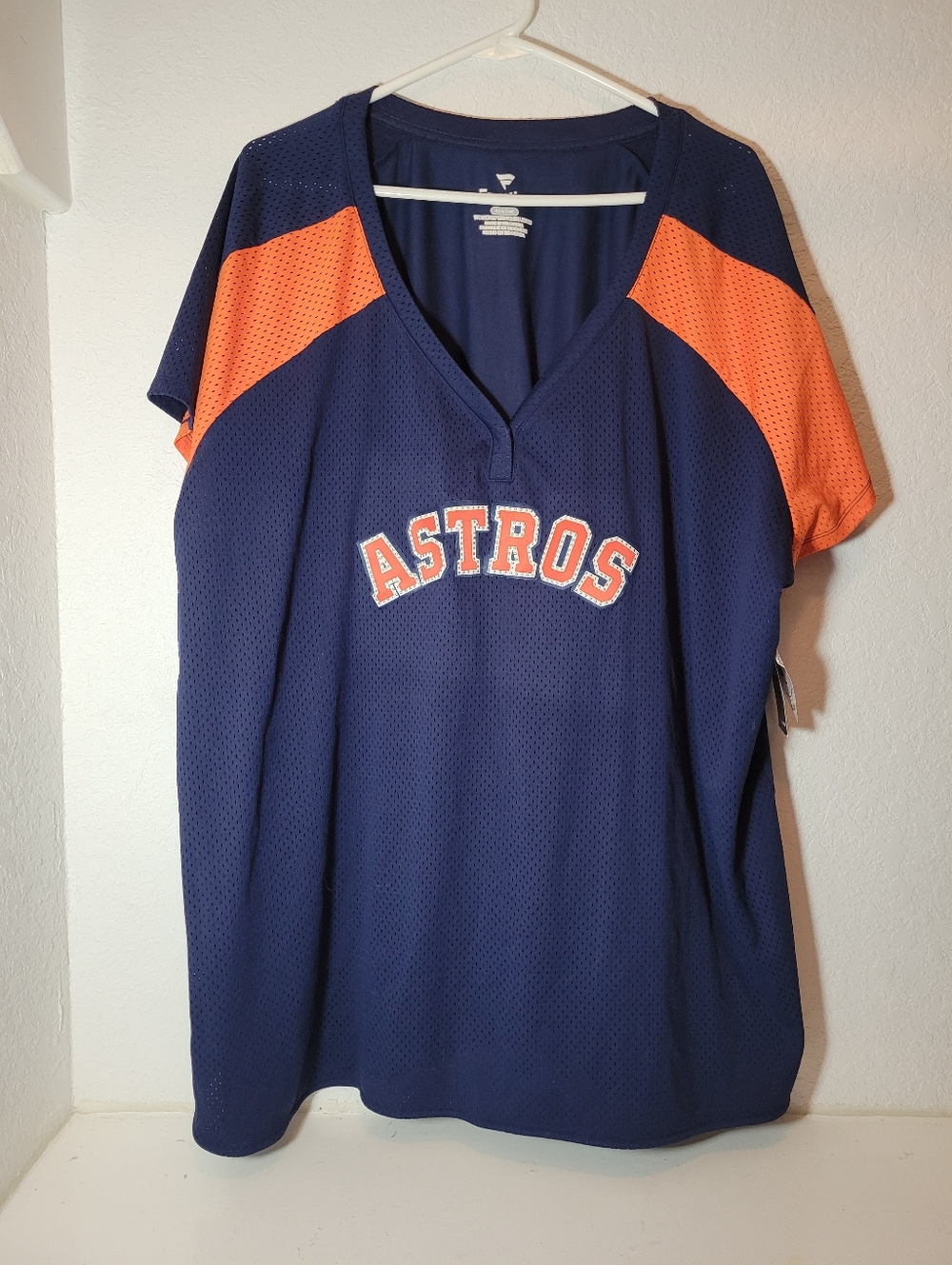 Houston Astros Fanatics Women's Iconic League Diva Raglan V-Neck T-Shirt - Navy